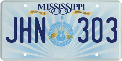 MS license plate JHN303