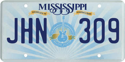 MS license plate JHN309