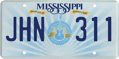 MS license plate JHN311