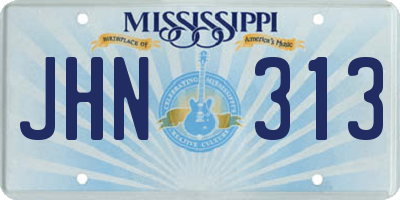 MS license plate JHN313