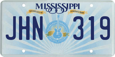 MS license plate JHN319