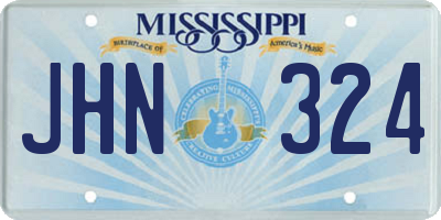 MS license plate JHN324