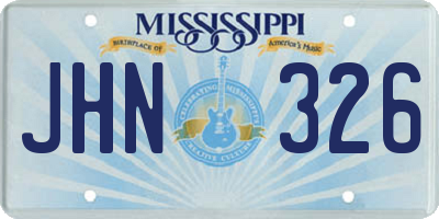 MS license plate JHN326