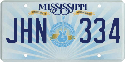 MS license plate JHN334