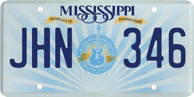 MS license plate JHN346