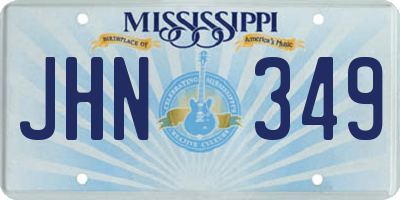 MS license plate JHN349