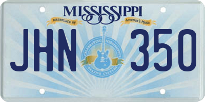 MS license plate JHN350