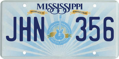 MS license plate JHN356