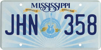 MS license plate JHN358