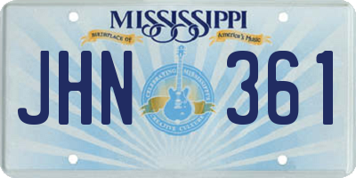 MS license plate JHN361