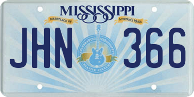 MS license plate JHN366