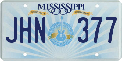 MS license plate JHN377