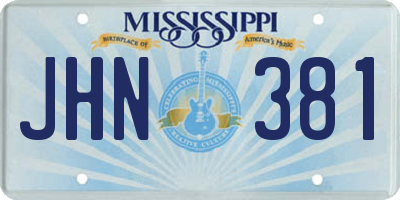 MS license plate JHN381