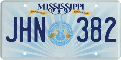 MS license plate JHN382