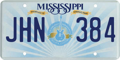 MS license plate JHN384