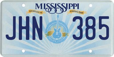 MS license plate JHN385