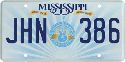 MS license plate JHN386