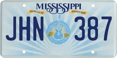 MS license plate JHN387