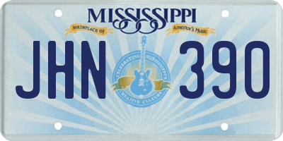MS license plate JHN390