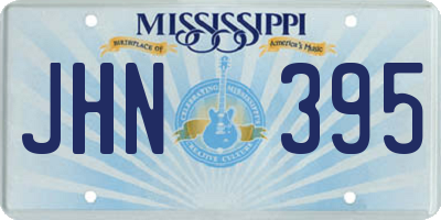 MS license plate JHN395
