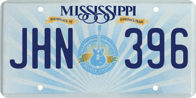 MS license plate JHN396