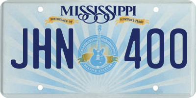MS license plate JHN400