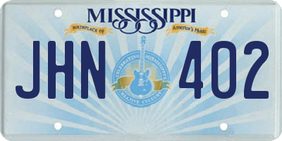 MS license plate JHN402