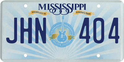 MS license plate JHN404
