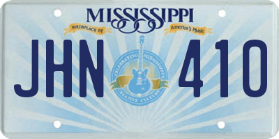 MS license plate JHN410