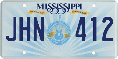 MS license plate JHN412