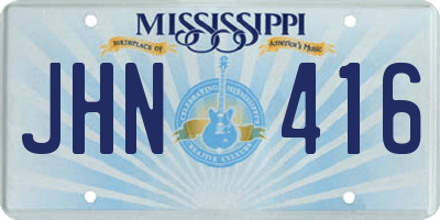 MS license plate JHN416