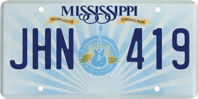 MS license plate JHN419