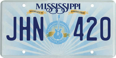 MS license plate JHN420