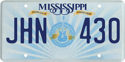 MS license plate JHN430