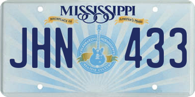 MS license plate JHN433