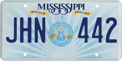 MS license plate JHN442