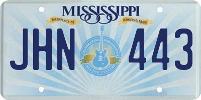 MS license plate JHN443