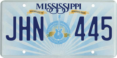 MS license plate JHN445