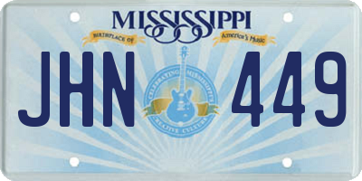 MS license plate JHN449