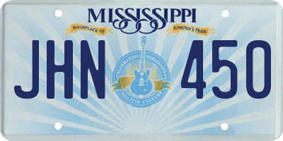 MS license plate JHN450