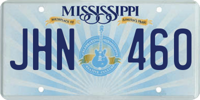 MS license plate JHN460