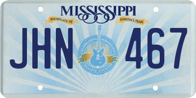 MS license plate JHN467