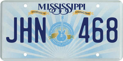 MS license plate JHN468