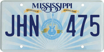 MS license plate JHN475