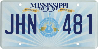 MS license plate JHN481
