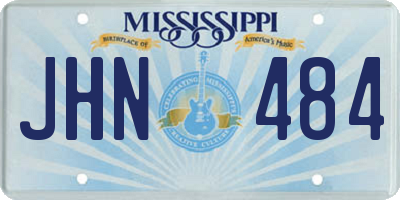 MS license plate JHN484