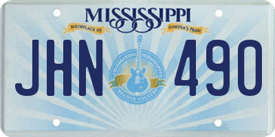 MS license plate JHN490