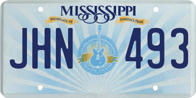 MS license plate JHN493