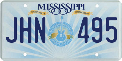 MS license plate JHN495