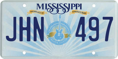 MS license plate JHN497
